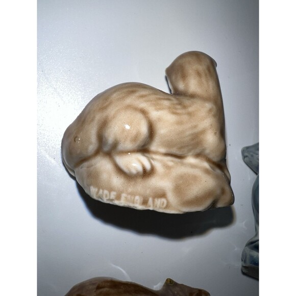 Wade Whimsies NOAH'S ARK ANIMALS Red Rose Tea Mini Ceramic Figures England 4pc - Picture 9 of 10